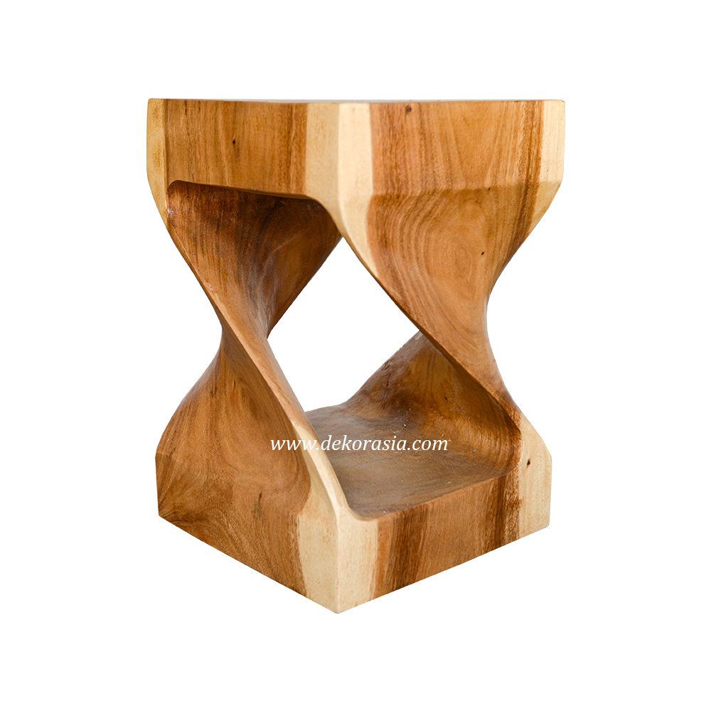 Squared Twist Stool Twist Wooden Stool