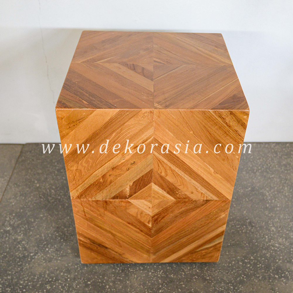Teak Barn Stool with rubber feet C - 1 Wooden Stools