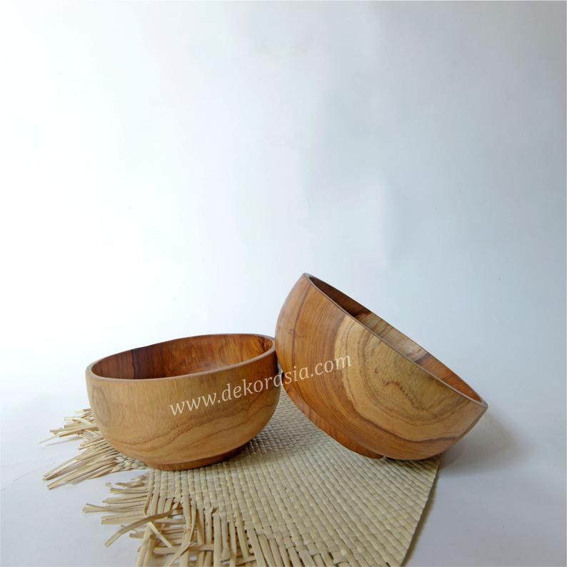 Teak Round Wood Bowl Size Dia 6.8 inches 1 Wood Bowl