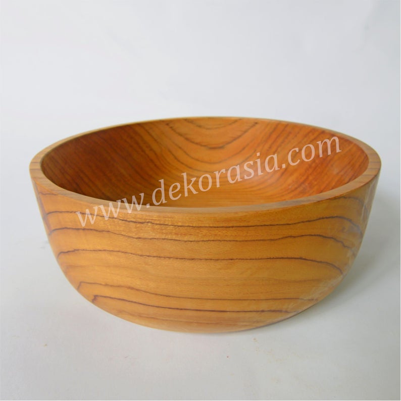 Teak Wood Round Bowl Serving Dessert Diameter 8.8 to 12 inches 3 Bowl Serving
