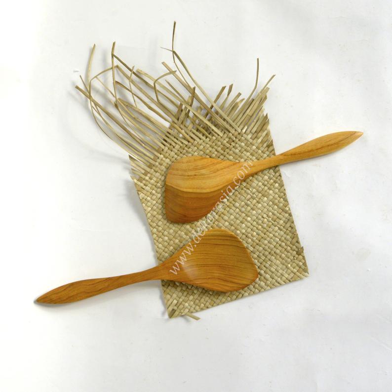Teak Wood Unique Style Wooden Rice Ladle Spoon - 10.7 inches length 4 Wood Rice Ladle