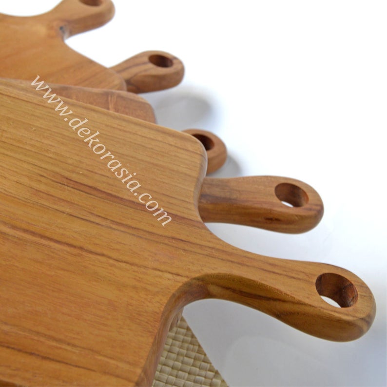 Wooden Antique Teak Cutting Board with Handle 2 Cutting Board