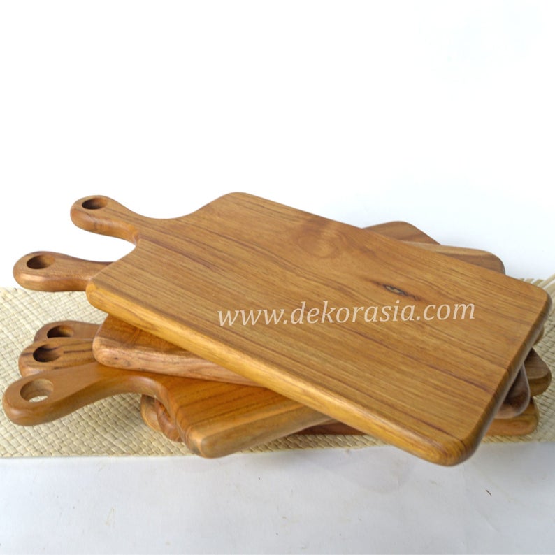 Wooden Antique Teak Cutting Board with Handle 4 Cutting Board