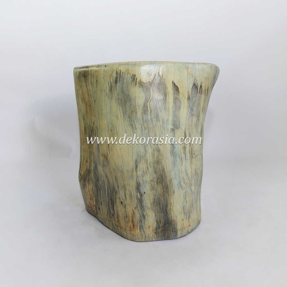 Wood Stool (22) 1 Stool Soft Green
