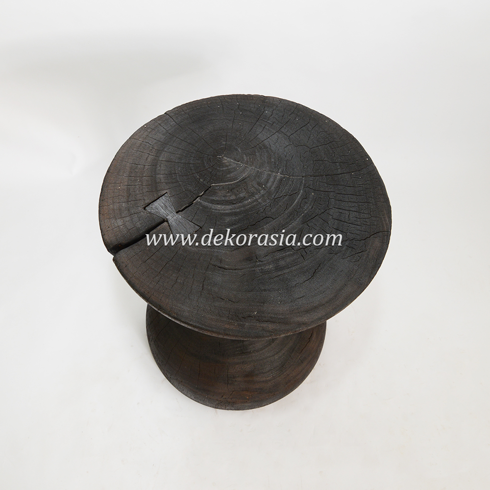 Wood Stools (27) 4 Black Wood Stool
