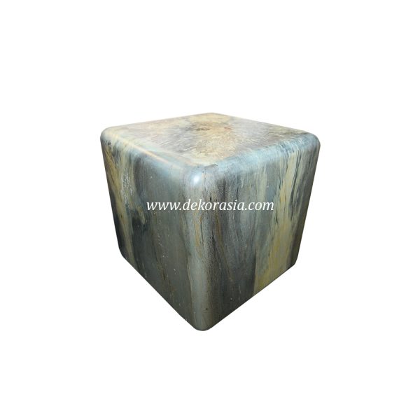 Solid Cube Wooden Stool